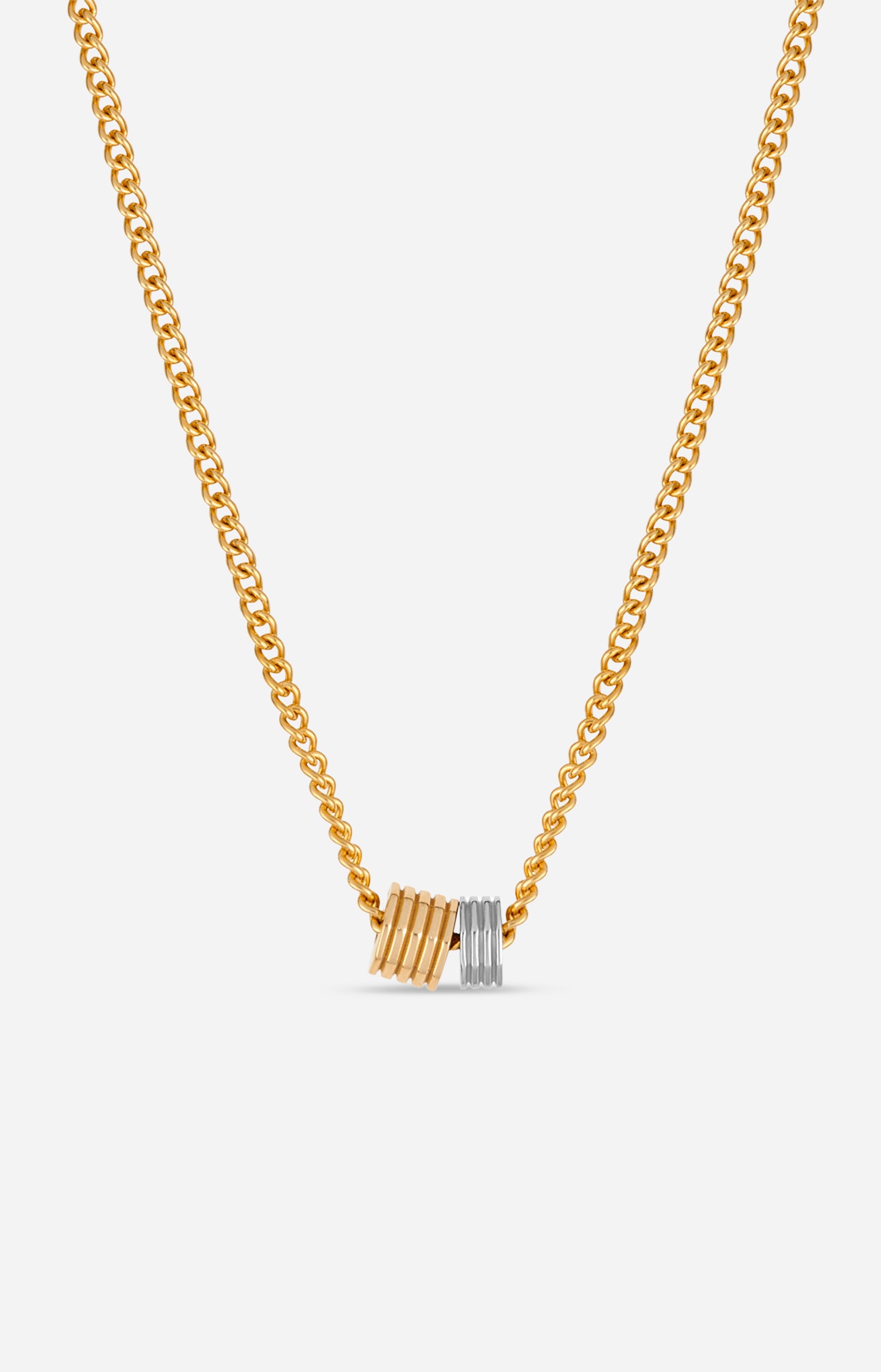 OCTAGON MINI DOUBLE CHARM NECKLACE