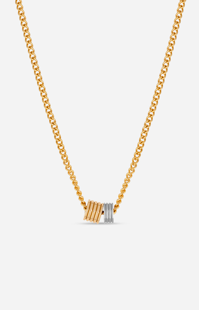 OCTAGON MINI DOUBLE CHARM NECKLACE